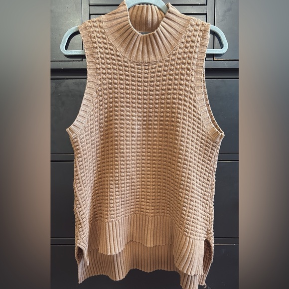 French Connection Sweaters - Brown Sleeveless Knit Sweater: French connection